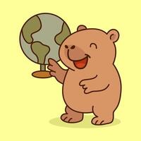 4Friendly Capybara with Globe vector