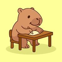 Capybara Writing at a Desk vector