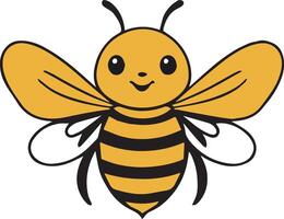 Happy Cartoon Bee Character with vector