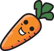 Funny Cartoon Carrot Character with Green Top vector
