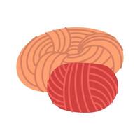 variety of knitting yarns. Round, elongated, and twisted. A separate group of handicrafts. A cozy atmosphere. A flat color illustration. For creating websites about knitting, needlework, and hobbies vector