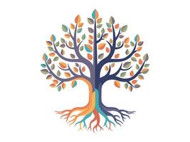 Tree of life logo concept or Trees and root. vector