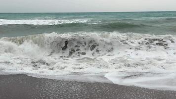 Strong wave on the beach of the Adriatic Sea video