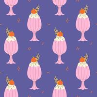 Seamless pattern with a cocktail and a straw for Halloween vector