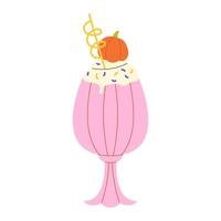 delicious dessert decorated with pumpkins for Halloween vector