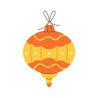 Flat-style Christmas tree toy ornament on a white background vector