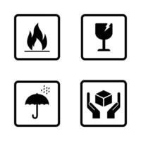 Four icons of different types of items vector
