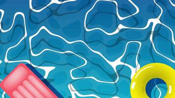 Colorful Abstract Pool Scene Featuring Bright Floatation Devices and Wave Patterns video
