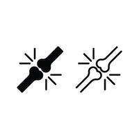 joint bone icon design concept silhouette and outline style vector