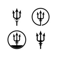 trident poseidon logo design concept idea set collection vector