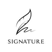 signature with feather pen loog design concept idea vector