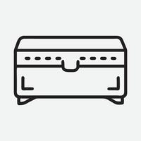 Classic and Minimalist Blanket Chest Icon in Elegant Line Art Style vector