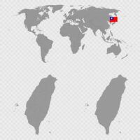 Taiwan Map Set with World Location. vector