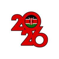 2026 banner with Kenya flag inside. vector