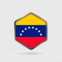 Venezuela Flag Icon in Hexagon Shape. vector