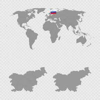 Slovenia Map Set with World Location. vector