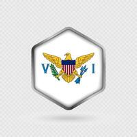 Virgin Islands Flag Icon in Hexagon Shape. vector
