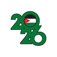 2026 banner with Jordan flag inside. vector