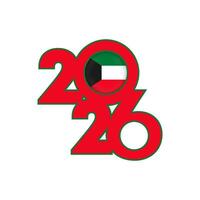 2026 banner with Kuwait flag inside. vector
