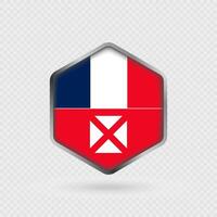 Wallis and Futuna Flag Icon in Hexagon Shape. vector