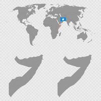 Somalia Map Set with World Location. vector