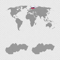 Slovakia Map Set with World Location. vector