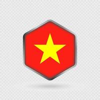 Vietnam Flag Icon in Hexagon Shape. vector