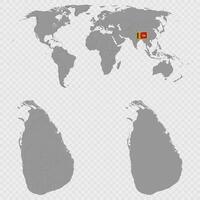 Sri Lanka Map Set with World Location. vector