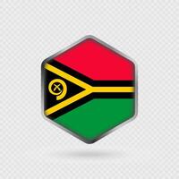 Vanuatu Flag Icon in Hexagon Shape. vector