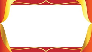 An elegant artistic frame in vibrant red and gold, forming a decorative border with a clean white center.perfect for text, invitations, logos, or luxury branding. This ornate design features symmetric vector