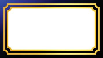 decorative frame with ornate gold border, white center, and dark blue-black background, suitable for certificate templates, label designs, or elegant title cards. vector