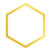 Golden Outline of a Hexagon On a White Background vector