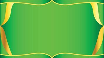 Elegant bright green background with a decorative golden ribbon frame. Perfect for luxury invitations, festive projects, wedding stationery, greeting cards, and stylish design templates. vector