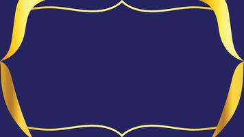 Elegant Dark Blue Background with Golden Decorative Frame Elements vector