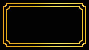 Elegant Black Background with Golden Decorative Rectangular Frame vector