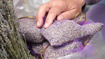 Exploring dried lavender products at a local market video