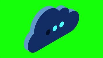 Isometric cloud database animation. Cloud computing and file cloud storage. Modern technology. Motion graphic. 4K animated in isometric, video