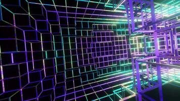 a 3d image of a tunnel with neon lights video