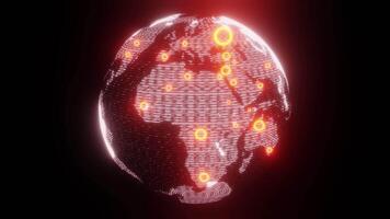 Earth planet hologram alerts loop 4K VJ background video
