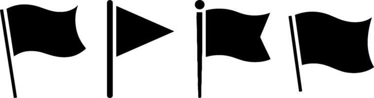 Black Flags Set Marker Signal Navigation Elements vector