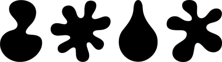 Blot Shapes Set Organic Ink Splash Abstract Shapes vector