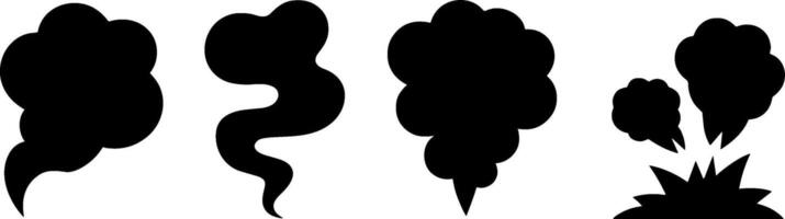 Smoke Cloud Explosions Set Cartoon Style vector