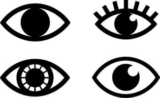 Minimalist Eye Set with Variations for User Interface vector