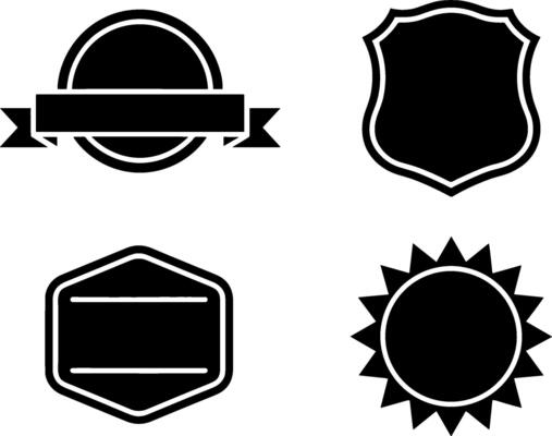 Blank Badge Label Shield Style Set for Branding and Packaging