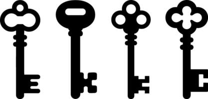 Vintage Skeleton Key Set Old Style Lock Keys vector