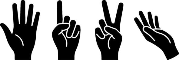 Hand Gesture Signs Fingers Counting Communications vector