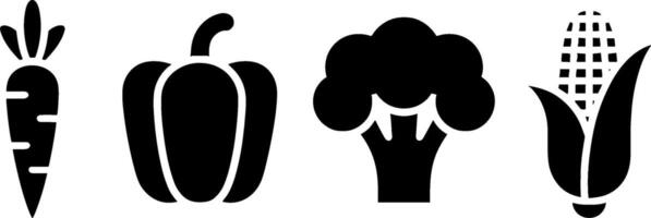 Vegetables Carrot Bell Pepper Broccoli Corn Set vector