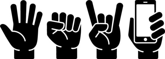 Hand Gestures Fist Rock Smartphone Communication vector