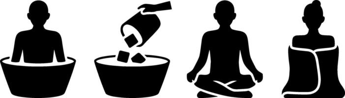 Spa Bath Salt Meditation Relaxation Wellness Routines vector