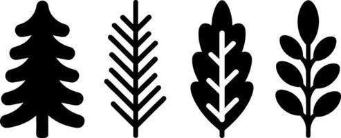 Minimalist Tree Leafs Set Nature Symbols for Logo and Branding vector